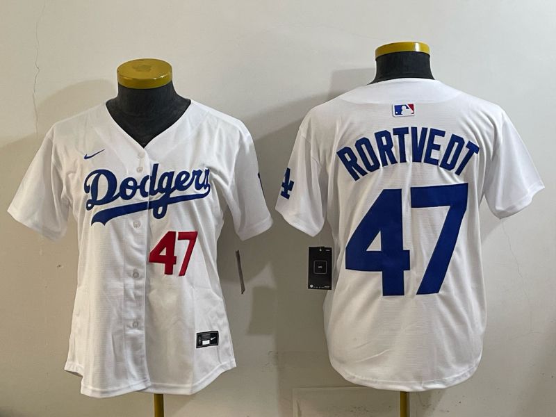Youth Los Angeles Dodgers #47 Rortvedt White blue 2026 Nike Game MLB Jersey 002->youth mlb jersey->Youth Jersey
